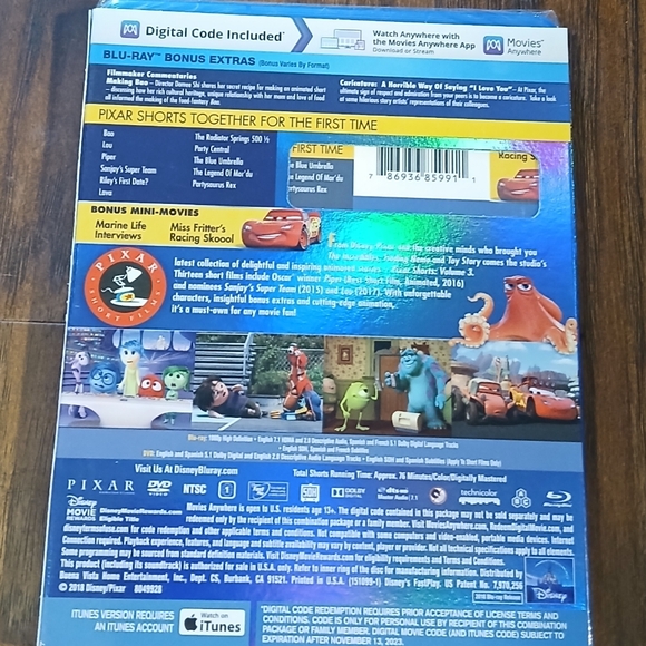 Disney Pixar PIXAR SHORT FILMS COLLECTION Vol 3 on BLU-RAY + DVD + DIGITAL HD - Picture 2 of 2